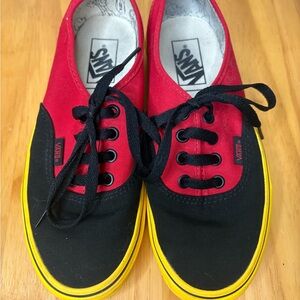 Disney Mickey Mouse Red and Black Sneakers Classic Low-Top Design